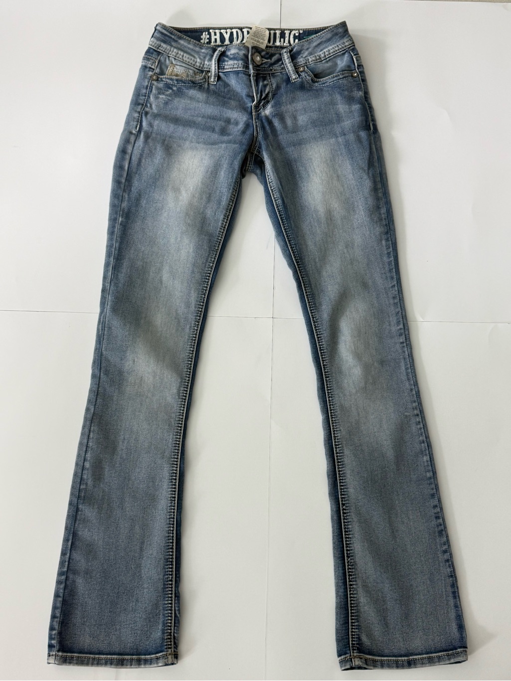 Hydraulic Women's Low Rise Light Blue Flare Jeans. Y2k Style.